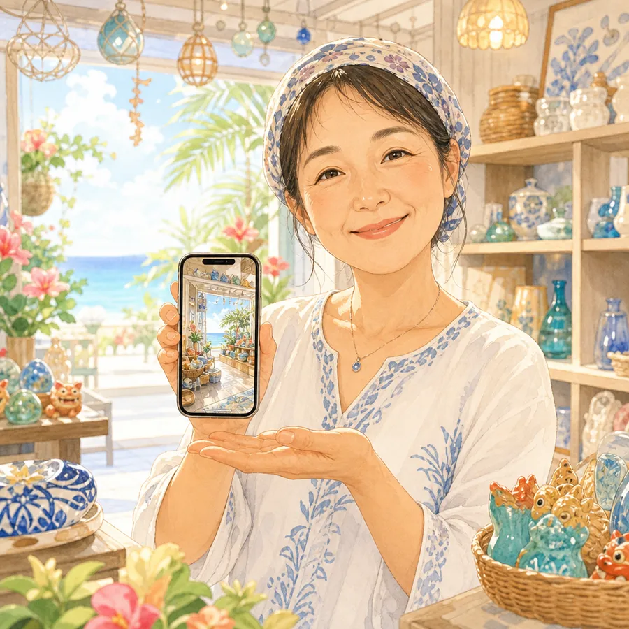 スマホに映るお店のPR動画イメージ